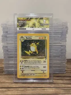 Raichu 16/130 Holo Rare Base Set 2 WOTC Pokemon Card - Ace Grading 7 Near Mint - Image 3