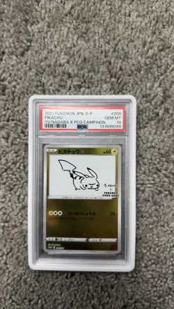 PSA 10 Pikachu 208/S-P Pokemon S Promo Japanese 2021 Yu Nagaba X Pcg Campaign - Image 1