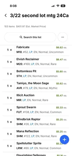 103 Magic the Gathering MTG card lot with FOILS/R C UC $1-$12Pics 4 List Player - Image 5