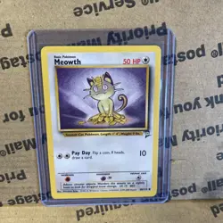 Pokemon TCG Base Set 2 Card | Meowth 80/130 Common - Image 1
