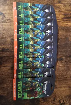 (10) Magic The Gathering Teenage Mutant Ninja Turtles Sleeved Booster Packs Lot - Image 1