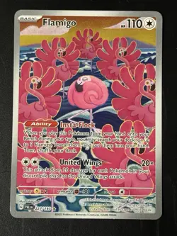 Pokemon TCG: Flamigo 227/193 Full Art Ultra Rare Holo Paldea Evolved 2023 - Image 1