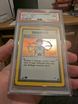 Brock 15/132 Gym Heroes 1st Edition, Holo Rare PSA 9 Mint, Pokemon Card WOTC - Image 2