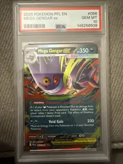 2025 Pokemon PFL EN Mega Gengars Ex #056 PSA 10 Gem Mint! - Image 1