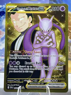 Pokemon TCG Team Rockets Mewtwo EX 240/182 Destined Rivals - Pack Fresh Pull - Image 1