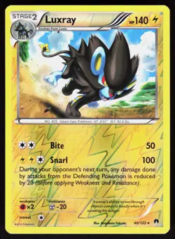 Luxray 46/122 Rare BREAKpoint Pokemon Reverse Holo Near Mint - Image 1