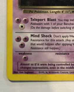 Dark Alakazam Team Rocket #1/82 Holo Rare WOTC Pokemon 2000 HP - Image 2