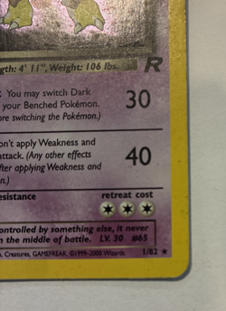 Dark Alakazam Team Rocket #1/82 Holo Rare WOTC Pokemon 2000 HP - Image 3