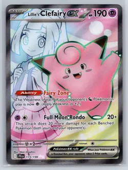 Lillie's Clefairy Ex Holo Journey Together Ultra Rare 173/159 Pokemon TCG - Image 1