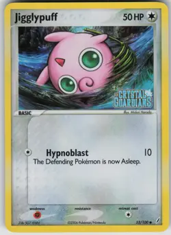 Pokemon TCG Jigglypuff Common Reverse Holo Crystal Guardians 53/100 - Image 1
