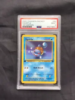 Pokemon Cards: Team Rocket 1st Edition Common: Squirtle 68/82 PSA 9 - Image 1