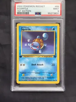 Pokemon Cards: Team Rocket 1st Edition Common: Squirtle 68/82 PSA 9 - Image 2