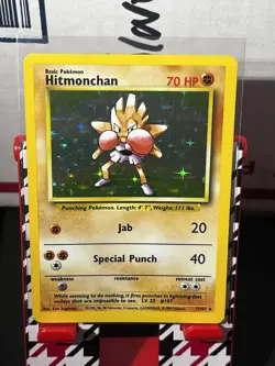 Hitmonchan 7/102 1999 Wizards Holo Rare Base Set Pokemon Card - Image 1