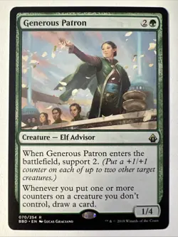 Generous Patron NM BBD Battlebond Mtg Magic The Gathering Edh Commander Elf - Image 1