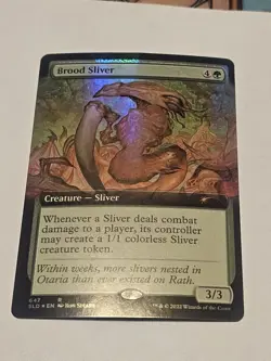 Brood Sliver (Extended Art) Secret Lair Drop Foil MTG Magic The Gathering LP - Image 1