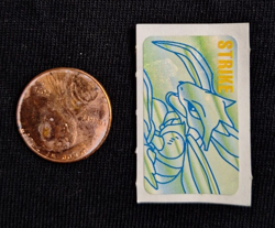 Scyther Sticker Vintage Holo Pokemon Dai Zukan Pokedex Seal Mini Bandai Rare - Image 1