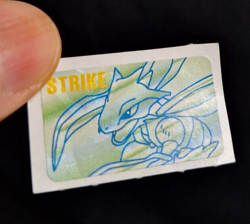 Scyther Sticker Vintage Holo Pokemon Dai Zukan Pokedex Seal Mini Bandai Rare - Image 2