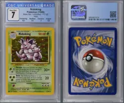 Nidoking Base Set Unlimited CGC 7 Pokemon CGC graded - Image 1