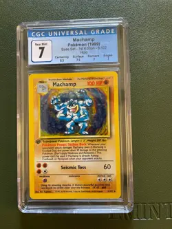 Machamp HOLO 1st Edition Pokemon 8/102 CGC graded 7 - Image 1