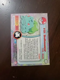 LP! BLUE Label Topps Pokemon Bulbasaur #01 Series 1 Tv Animation Edition - Image 2
