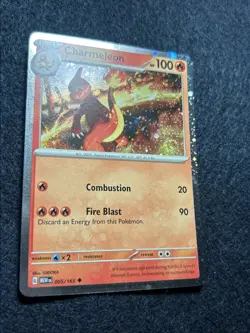 Pokemon Scarlet & Violet 151 Cosmos Holo Charmeleon 005/165 Swirl - Image 2