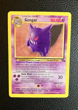 Pokemon TCG Gengar 20/62 Rare Fossil Unlimited - Image 1