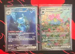 Pokemon TCG SV: 151 Venusaur EX (198/165) and Blastoise EX SIR (200/165) BUNDLE - Image 1