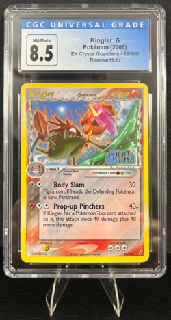 2006 POKEMON EX CRYSTAL GUARDIANS 22/100 KINGLER (DELTA) REVERSE HOLO CGC 8.5 - Image 1