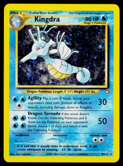 Kingdra - Holo 008/111 Holo Rare Pokemon Neo Genesis MP - Image 1