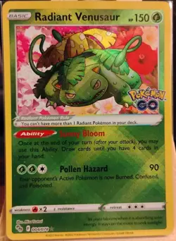 Radiant Venusaur 004/078 Pokemon Go NM Pokemon Tcg - Image 1