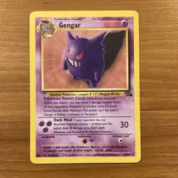 Pokemon Gengar Fossil 20/62 Rare Unlimited 80 HP Wizards English - Image 1
