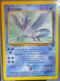 Pokemon Articuno Fossil 17/62 Rare HP 70 Freeze Dry Blizzard Regular 1999 - Image 1