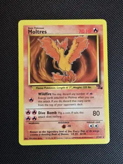 Pokemon TCG Moltres Fossil Rare 27/62 1999 Fire Basic Non-Holo - Image 1