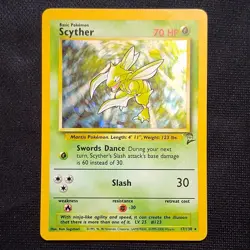 Scyther - (LP + Swirl) Base Set 2 Holo 17/130 2000 English Pokemon TCG - Image 1