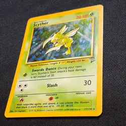 Scyther - (LP + Swirl) Base Set 2 Holo 17/130 2000 English Pokemon TCG - Image 2