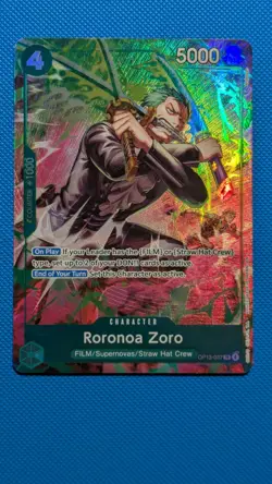 One Piece TCG OP-15/EB04 Roronoa Zoro OP13–037 Treasure Rare FAST SHIPPING NEW - Image 1