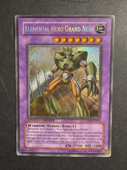 Yugioh Elemental Hero Grand Neos CT04-EN001 Secret Rare Limited Edition LP - Image 1