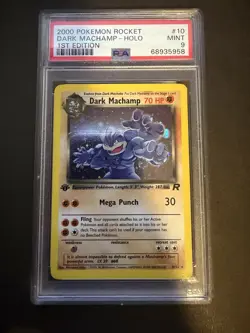 2000 Pokemon Rocket Dark Machamp Holo 1st Edition PSA 9 #10 - Image 1