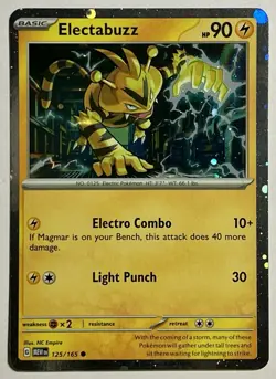 Electabuzz 125/165 (NM) •SWIRL• Cosmo Holo Scarlet & Violet: 151 2023 Pokemon - Image 1