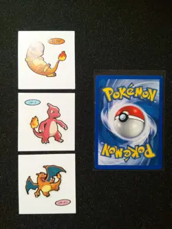 Pokemon Japanese Vintage Stickers Charmander Charmeleon Charizard - Image 2