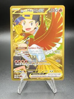 Pokemon TCG Ethan's Ho-Oh EX 239/182 Gold Hyper Rare Holo Destined Rivals - Image 1