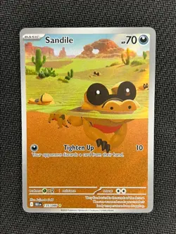 Pokemon Sandile 135/086 Illustration Rare SV: Black Bolt Pokemon TCG NM - Image 1