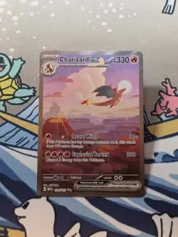 Pokemon TCG Charizard EX 199/165 SV 151 Special Illustration Rare LP - Image 1