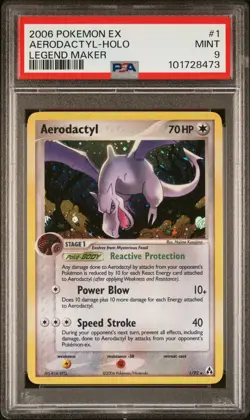 2006 POKEMON EX LEGEND MAKER AERODACTYL #1 HOLO FOIL PSA 9 MINT #101728473 - Image 1