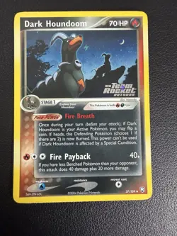 Pokemon TCG Dark Houndoom EX Team Rocket Returns 37 Reverse Holo Uncommon NM - Image 1