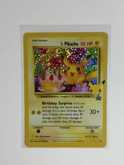 Happy Birthday Pikachu Holo 24 Celebrations Birthday Pokemon Card NM - Image 1