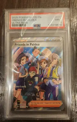 Pokemon Prismatic Evolution Friends in Paldea Trainer Card Full Art PSA 9 - Image 1