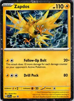 Zapdos SV: Scarlet & Violet Promo Cards Cosmo Holo 157 Near Mint - Image 1