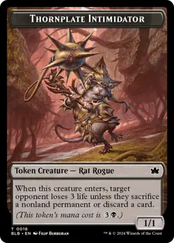 Otter // Thornplate Intimidator Double-Sided Token [Bloomburrow Tokens] Lightly - Image 2