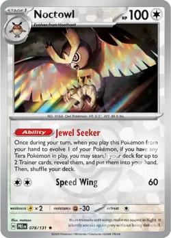 Noctowl 078/131 [Master Ball] Reverse - Prismatic Evolutions Pokemon - Image 1